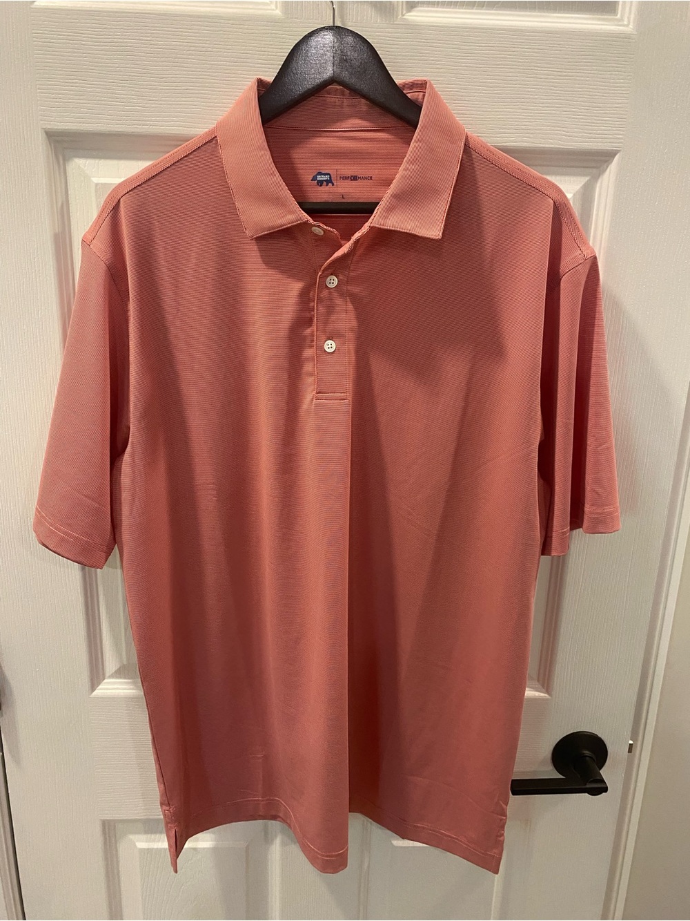 Onward Reserve Men’s Red Tiny Stripes Polo Shirt - Large
